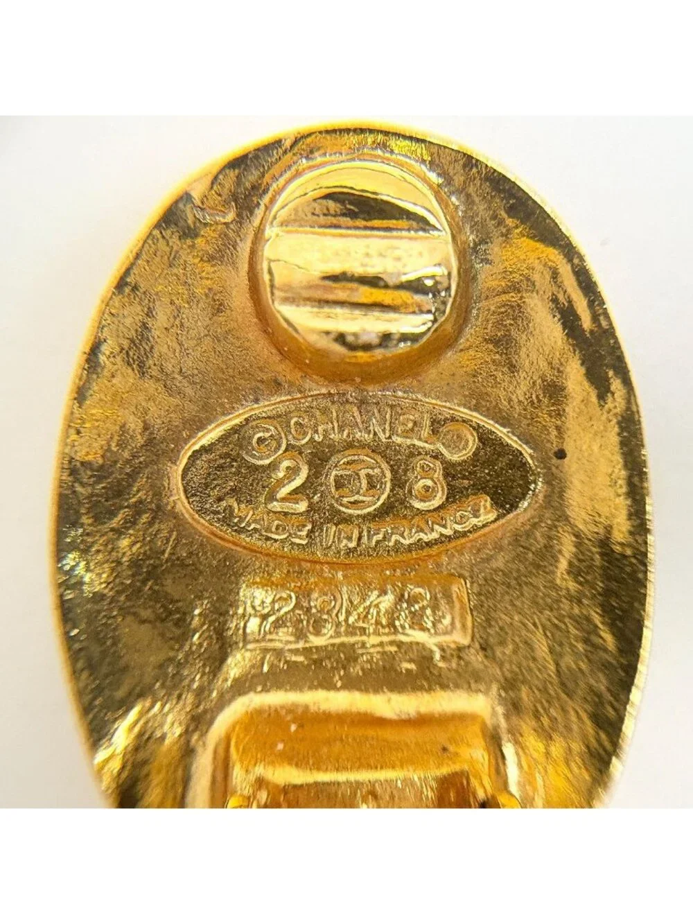 Chanel Earrings CC Logo Gold Plated